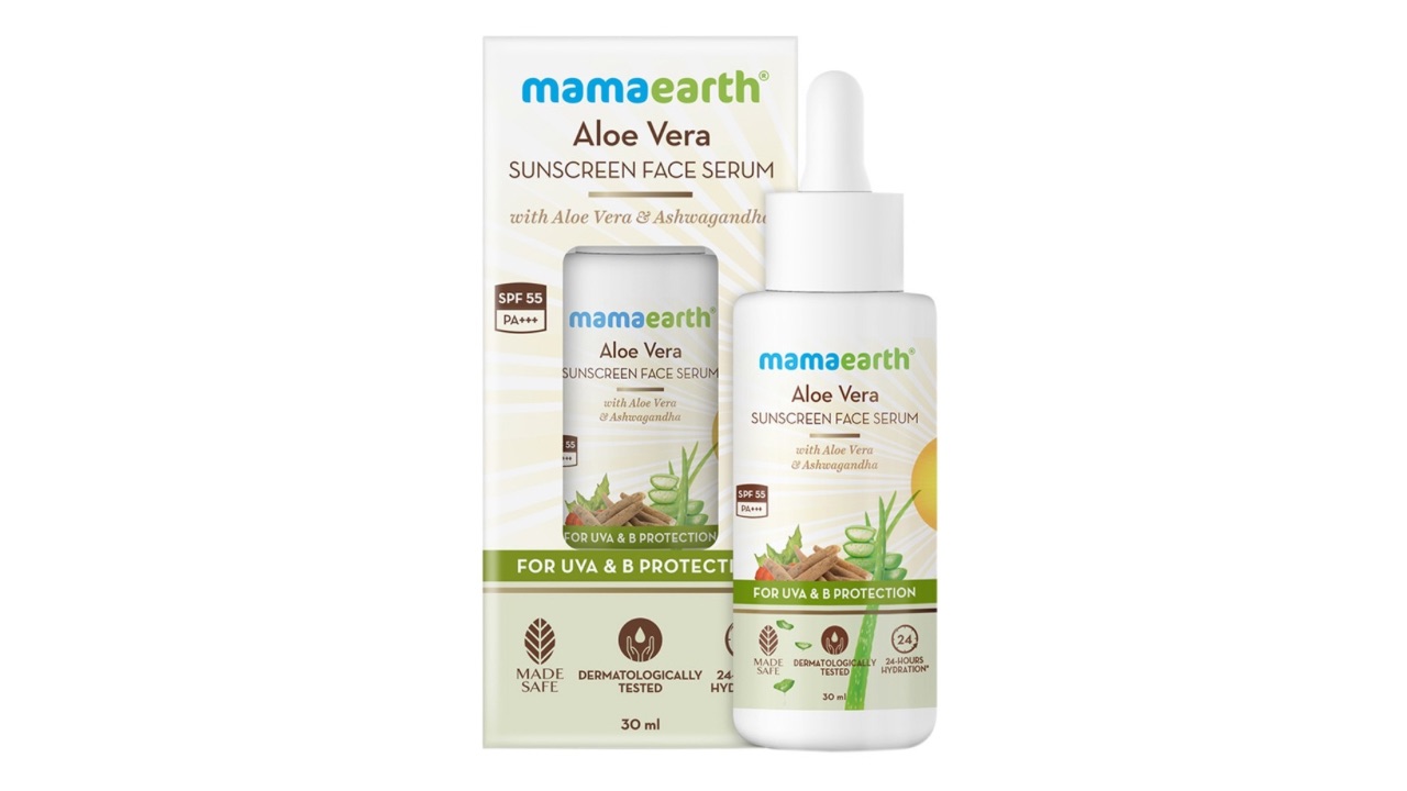 Mamaearth Aloe Vera Sunscreen Face Serum with Ashwagandha - 30 ml
