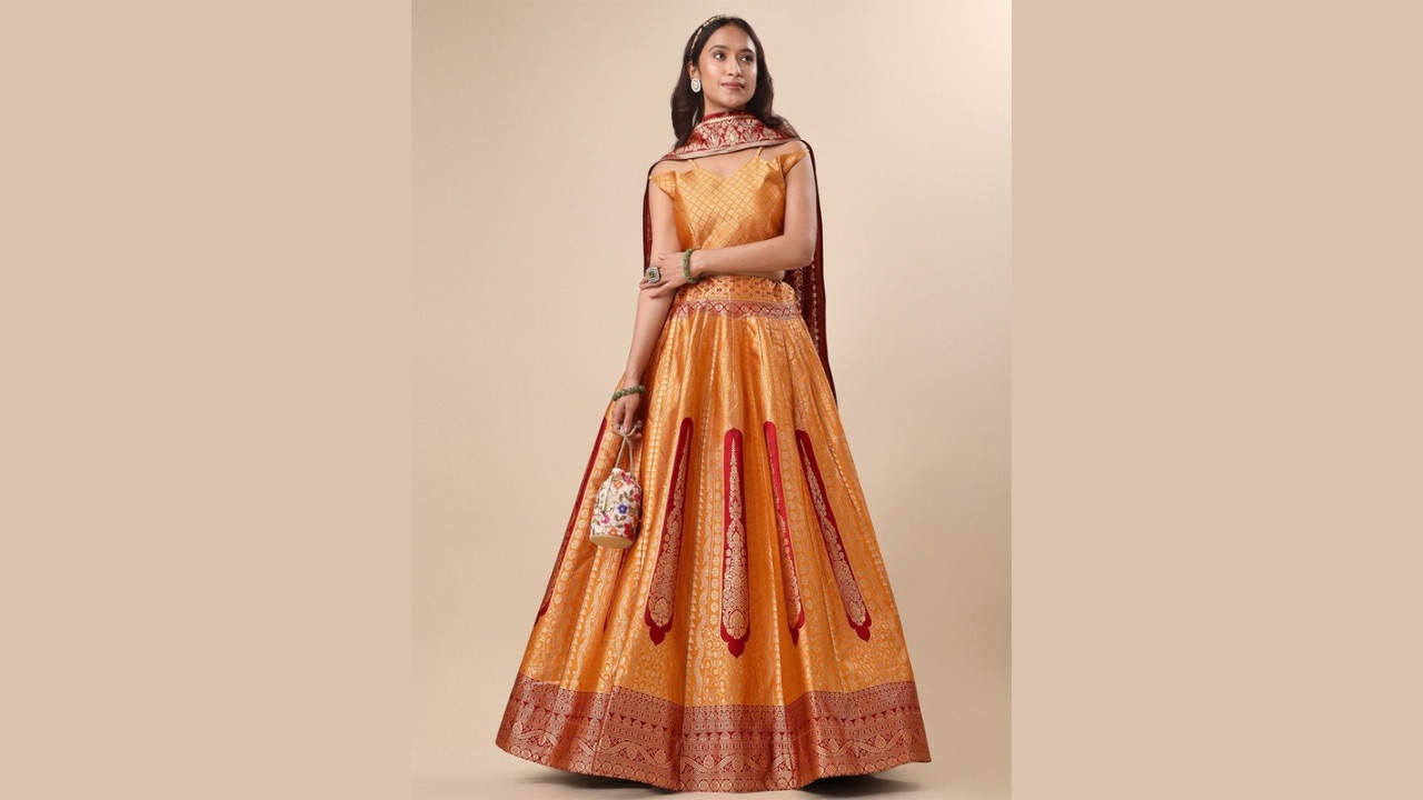 PURVAJA Ready to Wear Lehenga & Unstitched Blouse With Dupatta