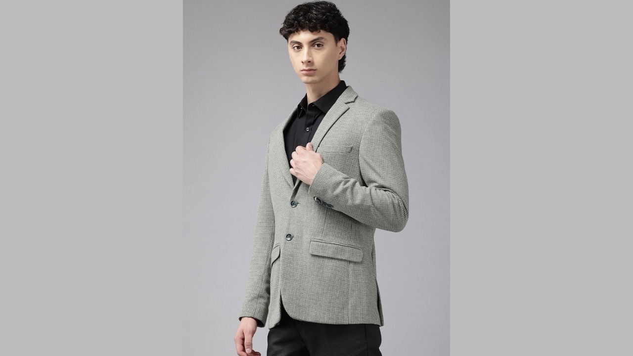 Park Avenue Woven Design Super Slim Fit Blazer