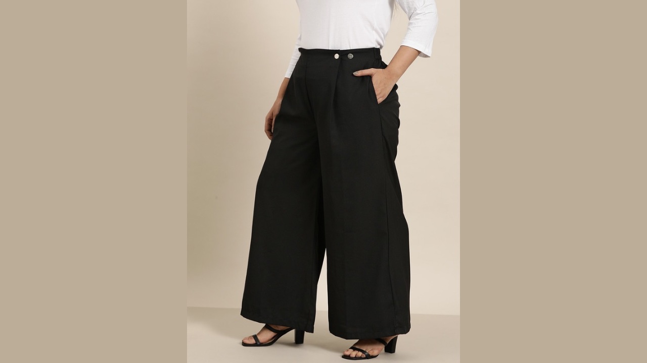 Sztori Women Plus Size Flared Palazzos