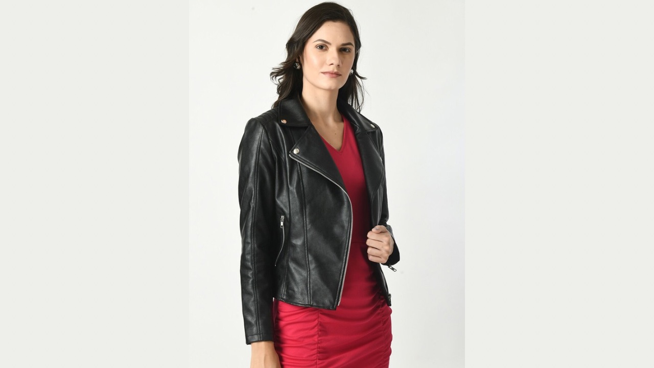 TBOJ Lapel Collar Water Resistant Anti Odour Leather Jacket