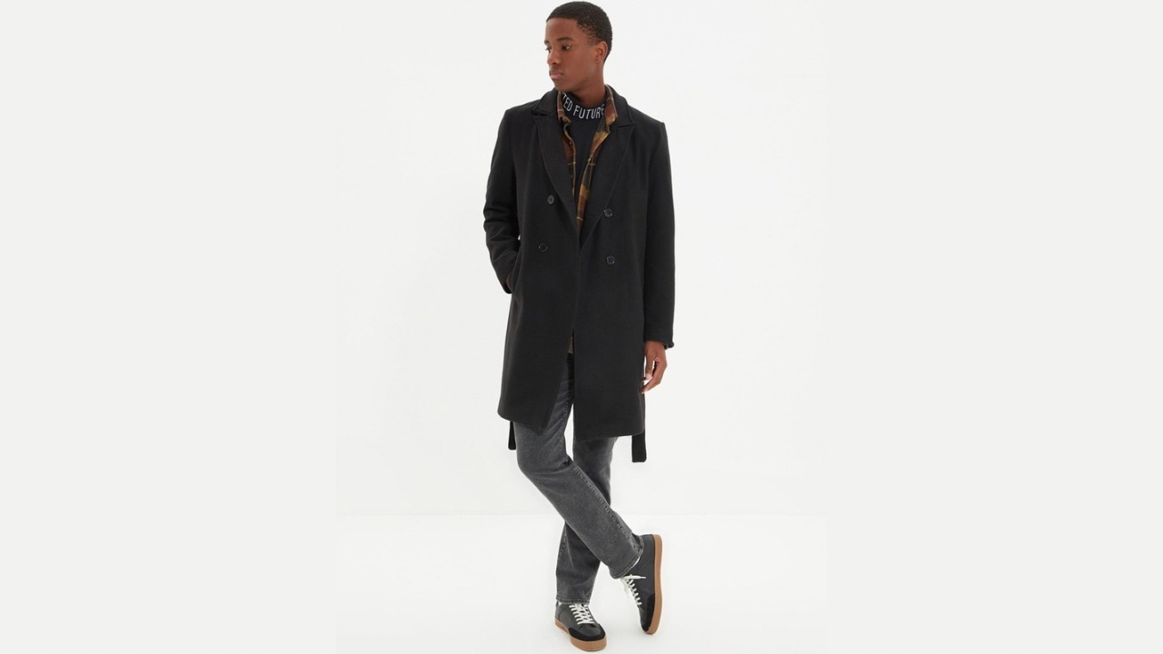 Trendyol Notched Lapel Winter Trench Coat