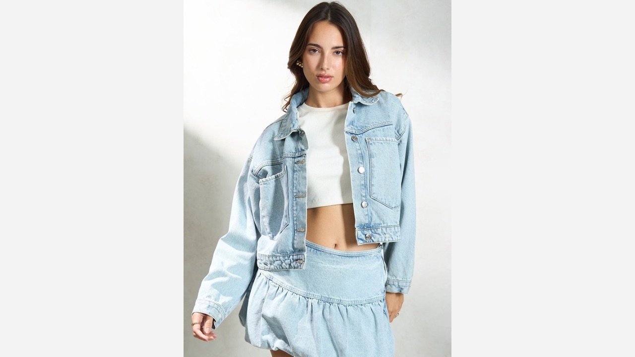 Virgio Women Cotton Shirt Collar Waist Length Solid Regular Sleeve Jacket