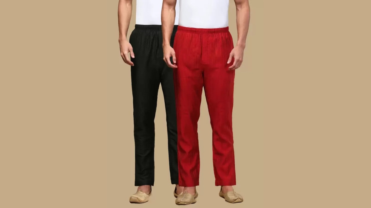 WHITE HEART Pack of 2 Men's Printed Viscose Blend Pyjama