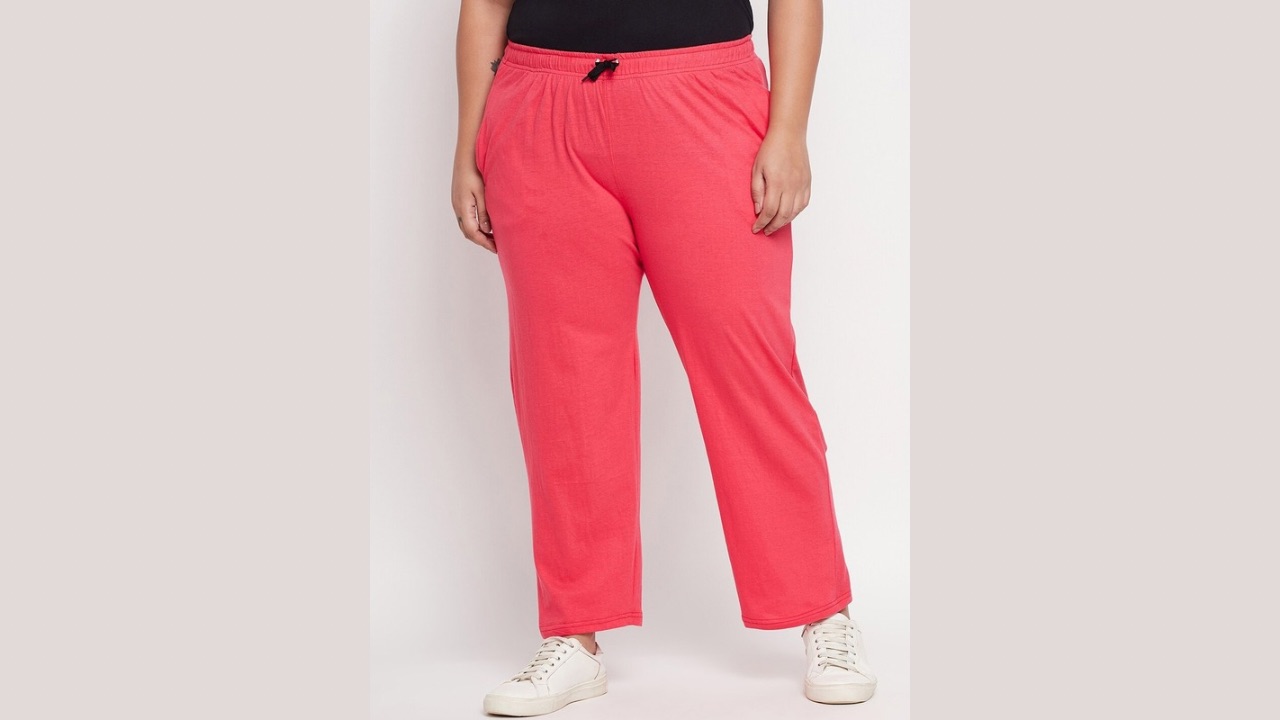 ALIZA Plus Size Cotton Relaxed Fit Track Pants