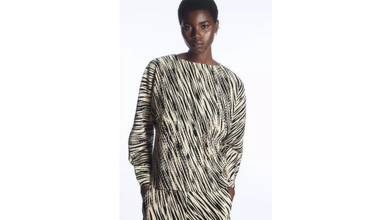 COS Long Sleeve Pleated Top