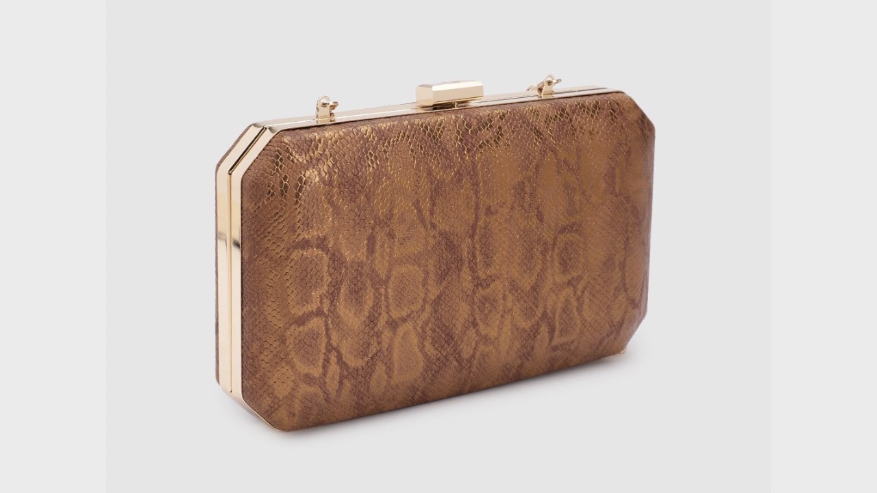 Caprese Snake Skin Textured Box Clutch