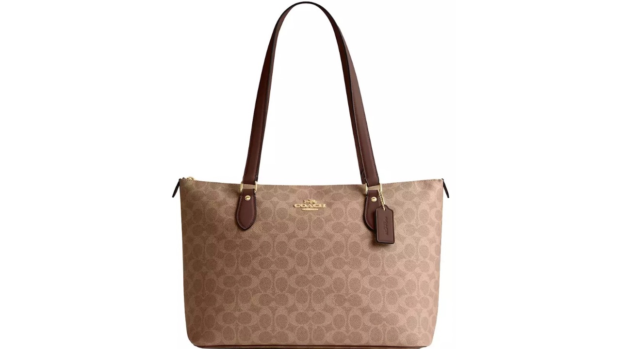 Coach Gallery Tote Bag In Signature Canvas in Tan: Brown CW381