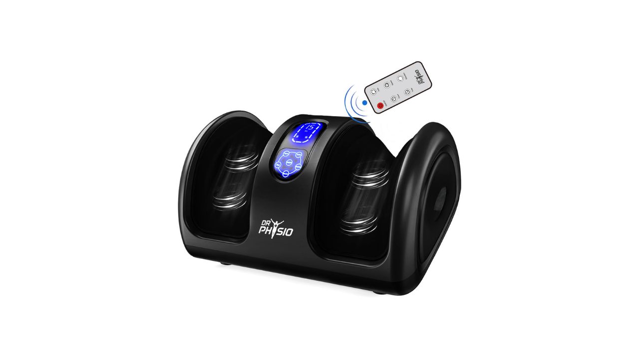 PHYSIO USA 1045 Shiatsu Electric Leg Calf Foot Massager Machine with Rolling Kneading Heat Function