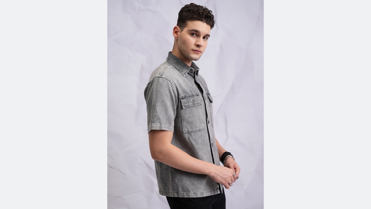 HIGHLANDER Highlander Men Denim Oversized Shirt