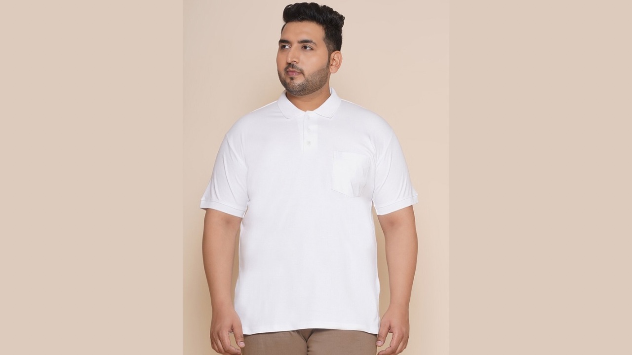 John Pride Plus Size Polo Collar Pure Cotton T-shirt