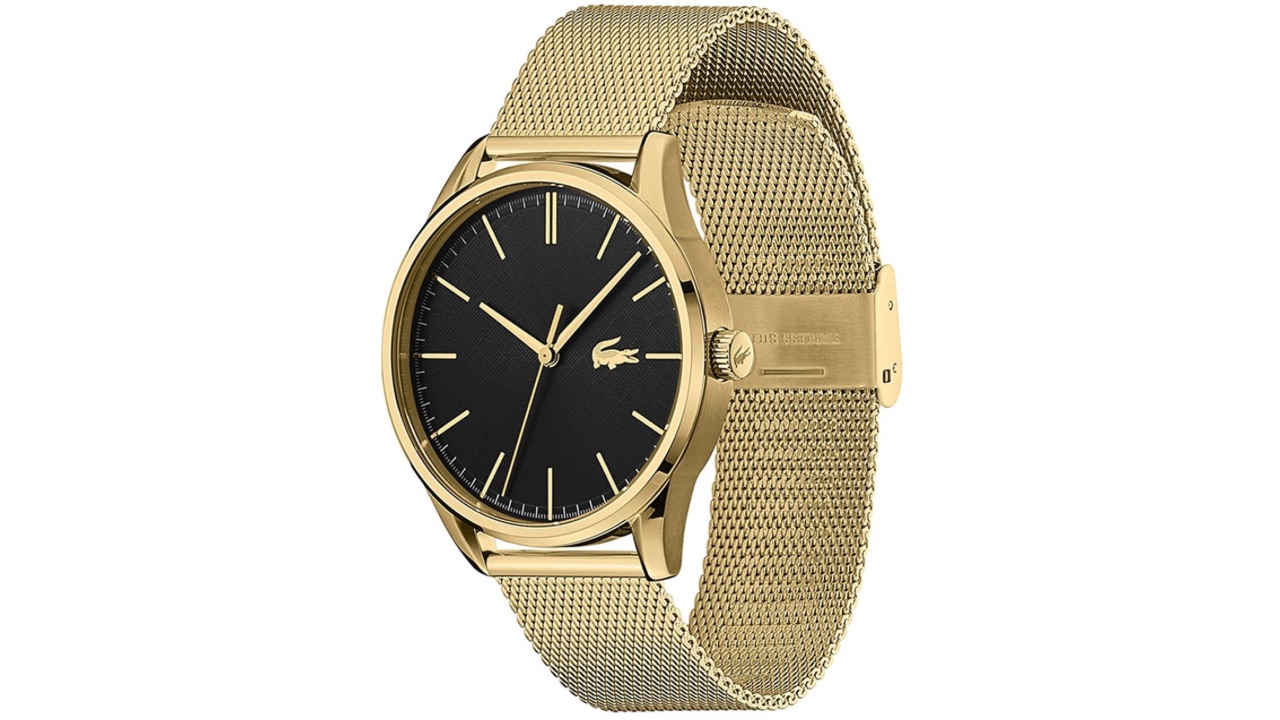 Lacoste Men Back & Gold-Toned Vienna Analogue Watch 2011104