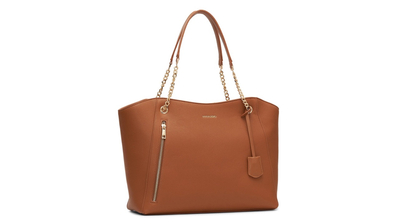 MIRAGGIO Dakota Brown Structured Tote bag