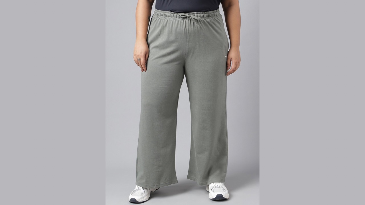 MKH Women Plus Size Wide Leg Gym Track Pants