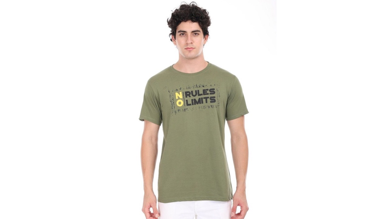 Masculino Latino Plus Men Typography Printed Applique T-shirt