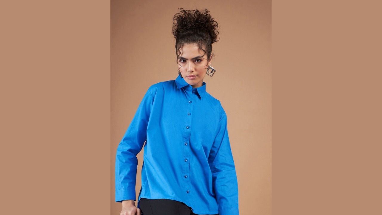 SASSAFRAS Spread Collar Opaque Back Placket Detail Casual Pure Cotton Shirt
