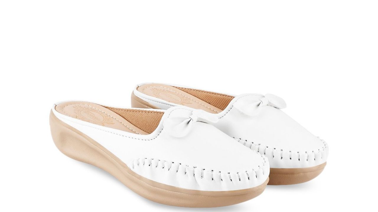 Shoetopia Women Lightweight Comfort Insole Mule Loafers With Bows