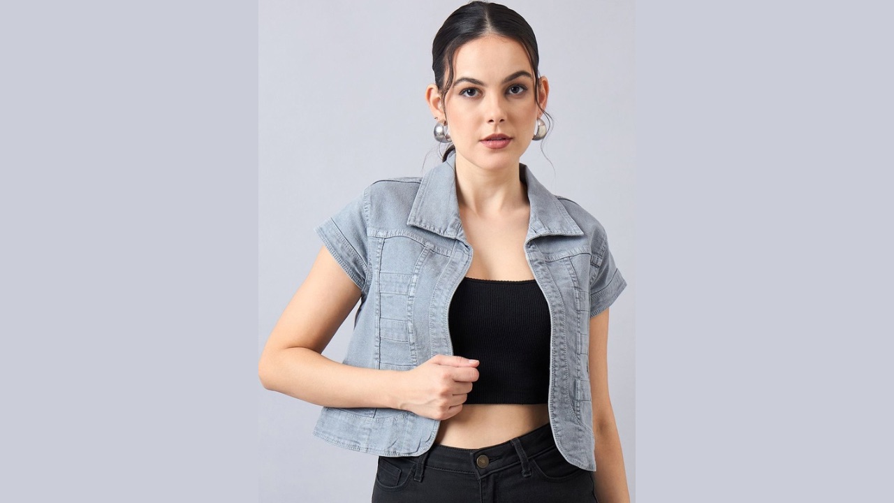 Style Quotient Paneled Cotton Denim Shrug