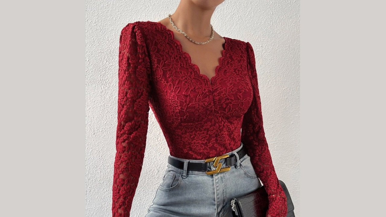 StyleCast Embroidered Long Sleeves Bodysuit
