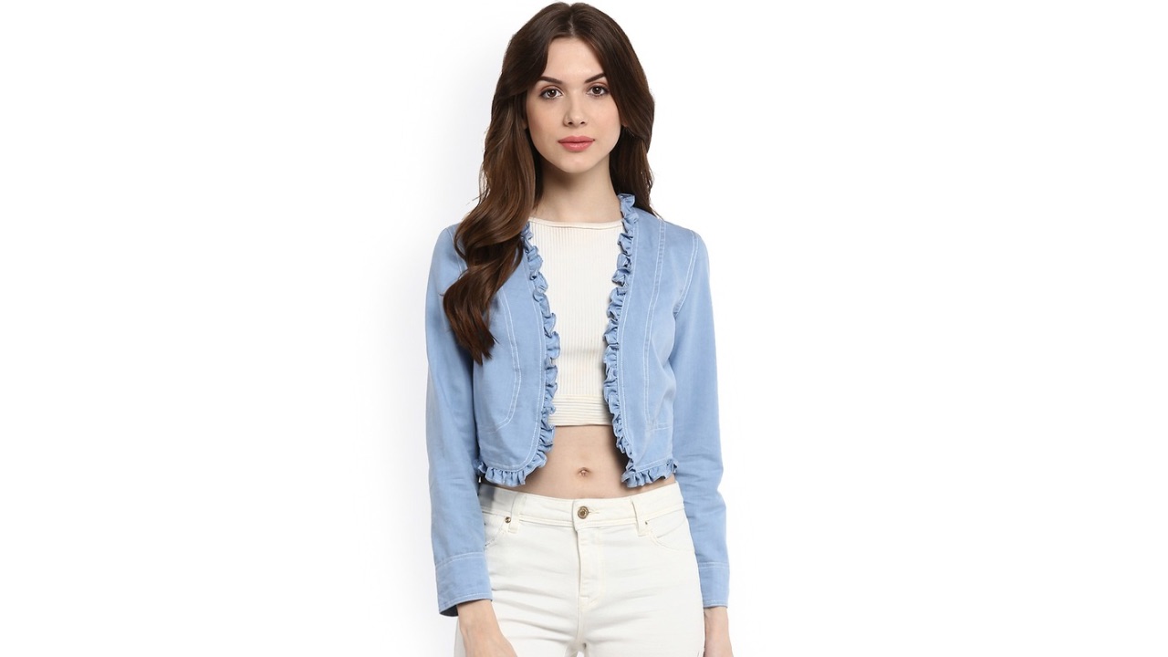 StyleStone Women Blue Denim Short Shrug