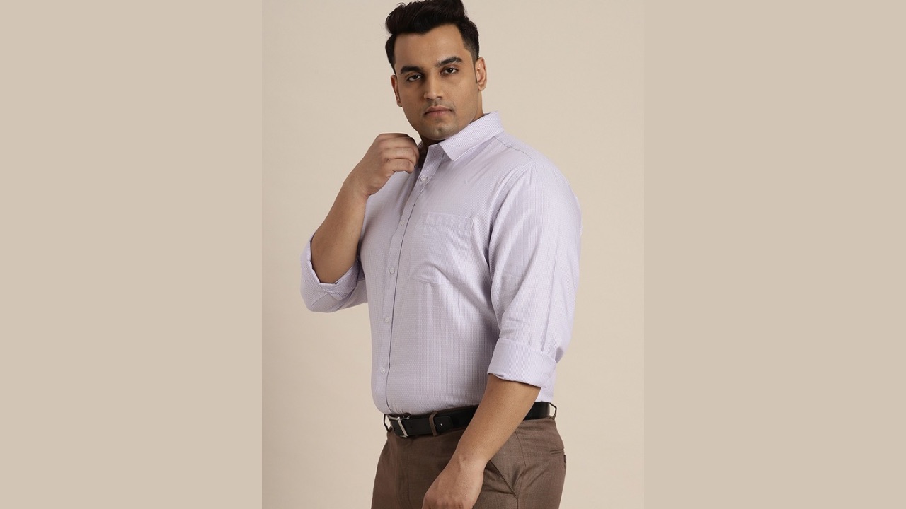 Sztori Plus Size Pure Cotton Striped Formal Shirt