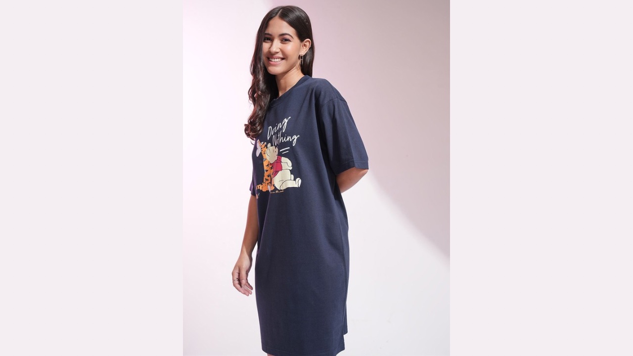Tokyo Talkies Disney Women Winnie & Tigger Print Mini TShirt Dress