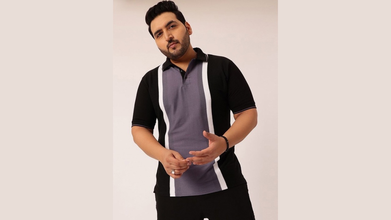 Toodle Plus Plus Size Polo Collar Pure Cotton T-Shirt