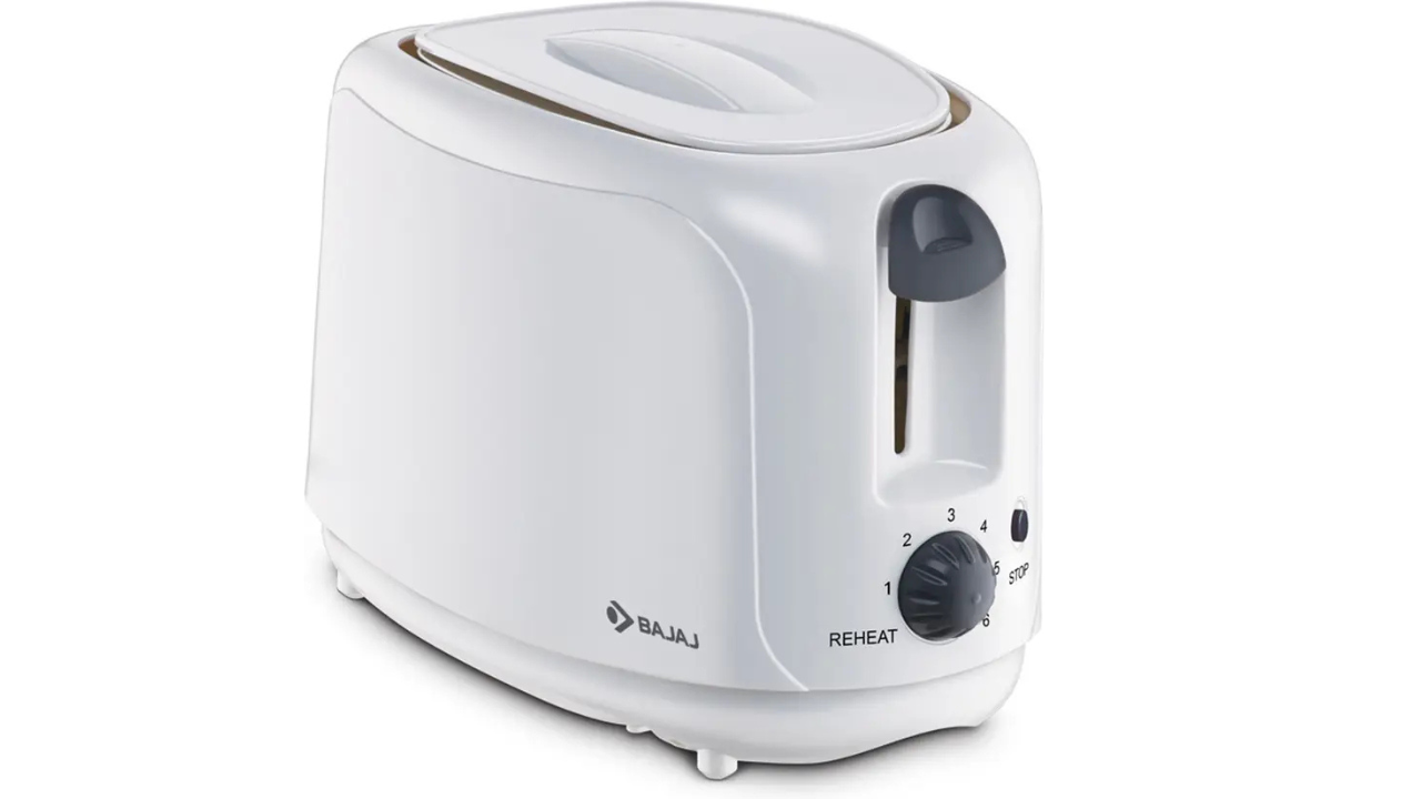 Sleek White Bajaj Pop-Up Toaster