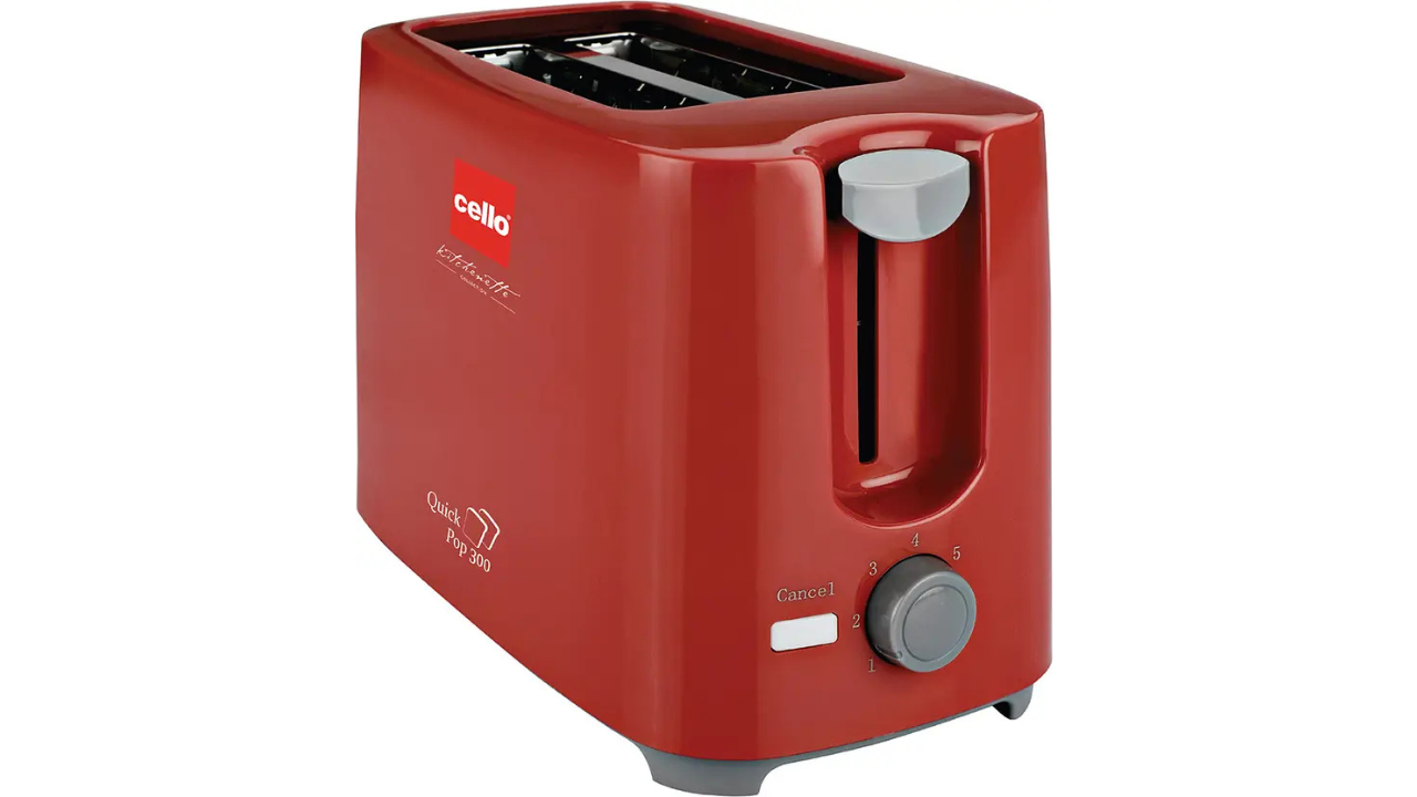 Cello Quick Pop 700W Toaster in Red