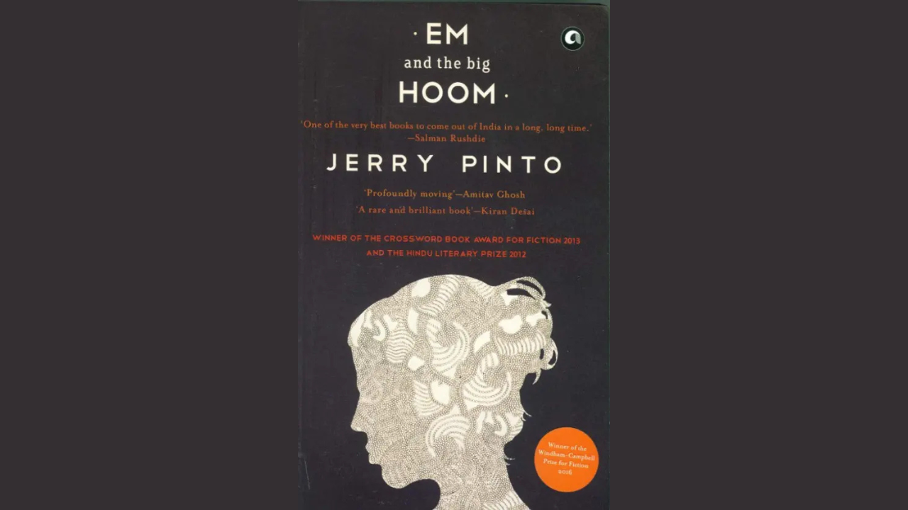 Book cover of Em and the Big Hoom featuring colorful, chaotic brushstrokes representing emotional turmoil