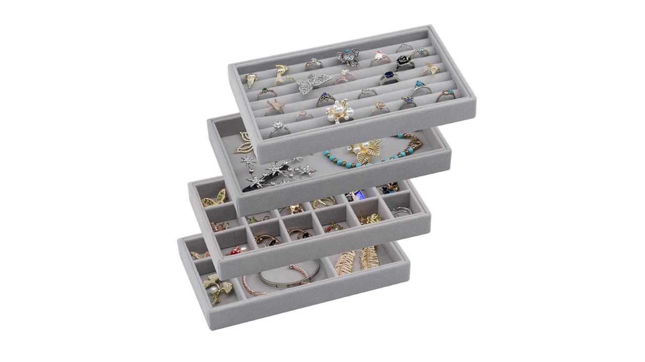 Tasybox Velvet Jewelry Trays Organizer Set