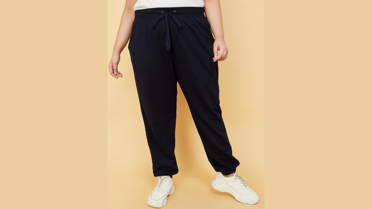 max Women Plus Size Mid-Rise Track Pants