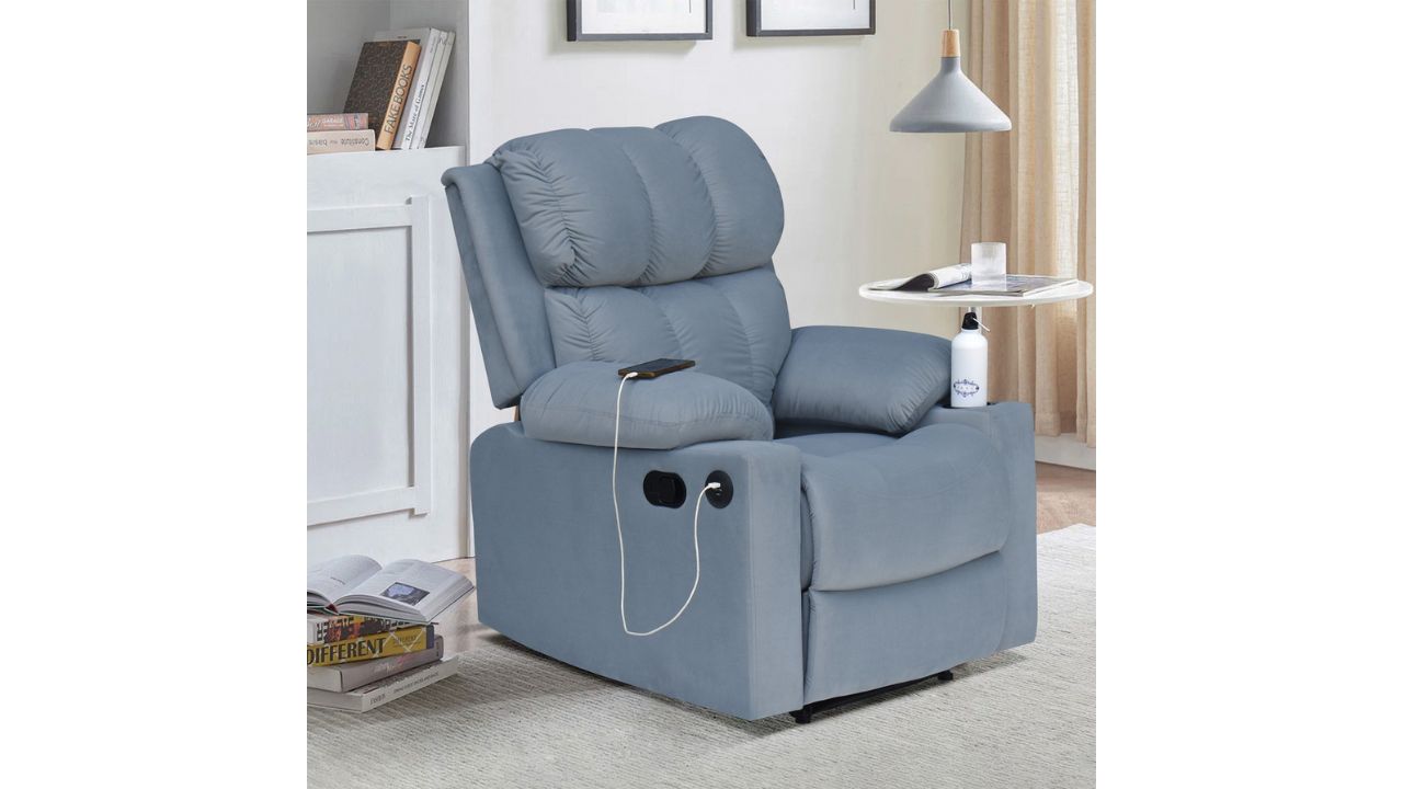 ARRA Royale Relaxer Velvet Fabric Motorised Recliner