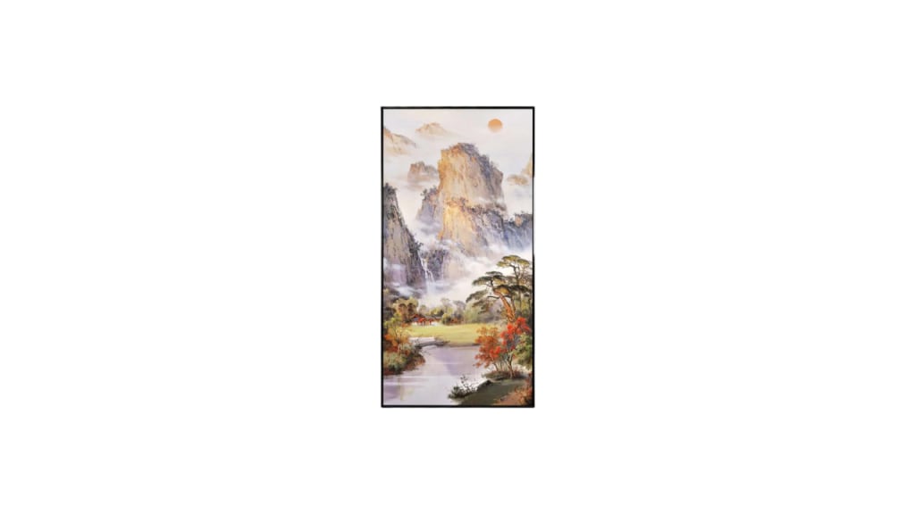 Mountain and Tree Abstract Painting