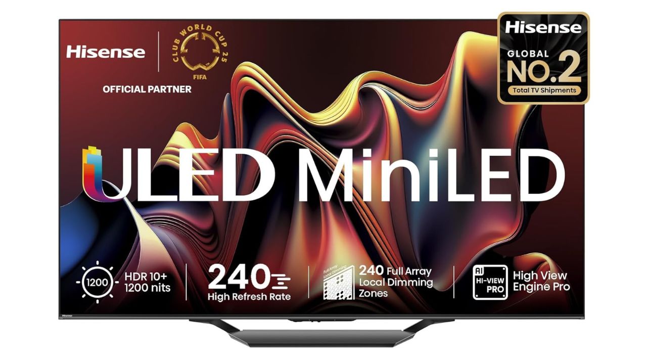 Hisense 139 cm (55 inches) U7N Series 4K Ultra HD Smart QLED Mini LED TV