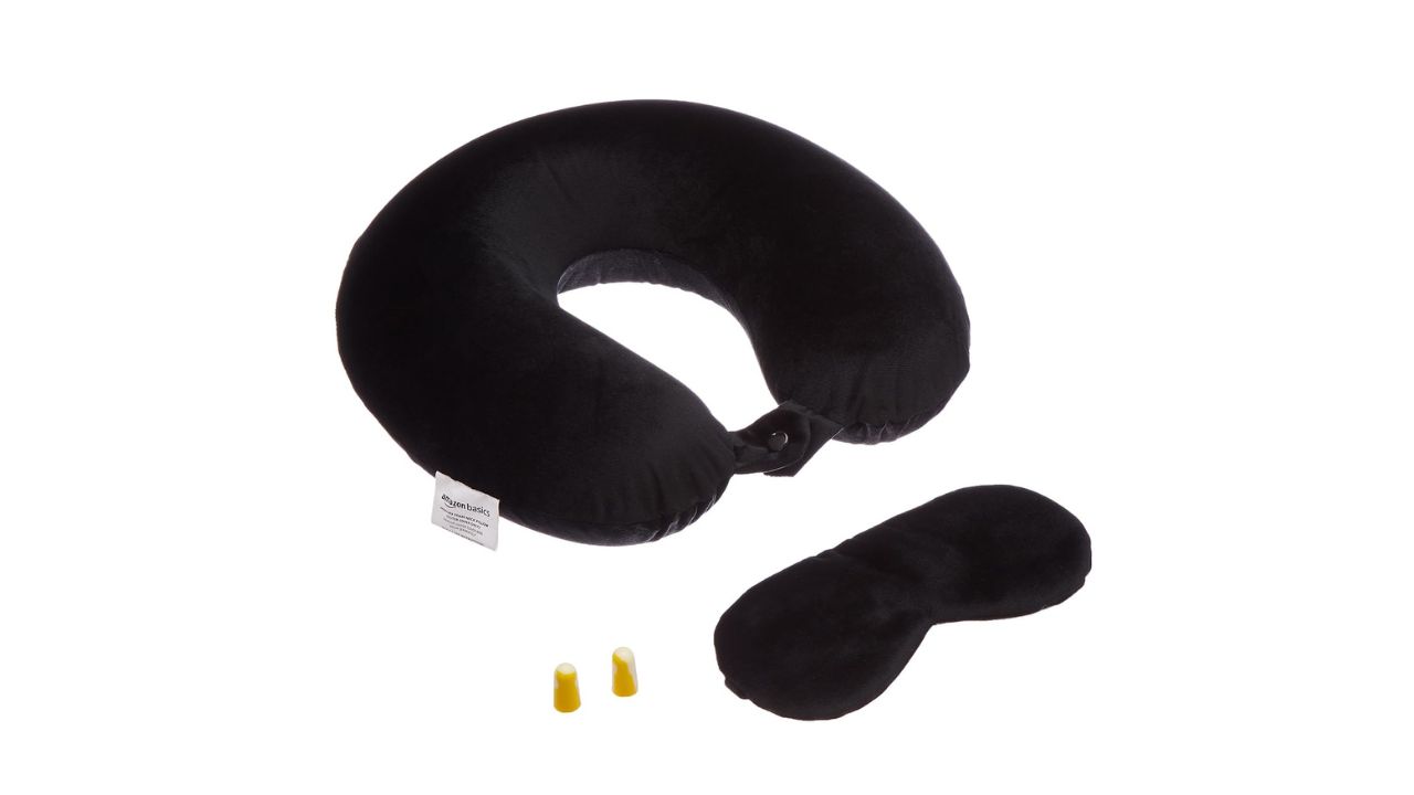 Amazon Basics Memory Foam Travel Neck Pillow Combo