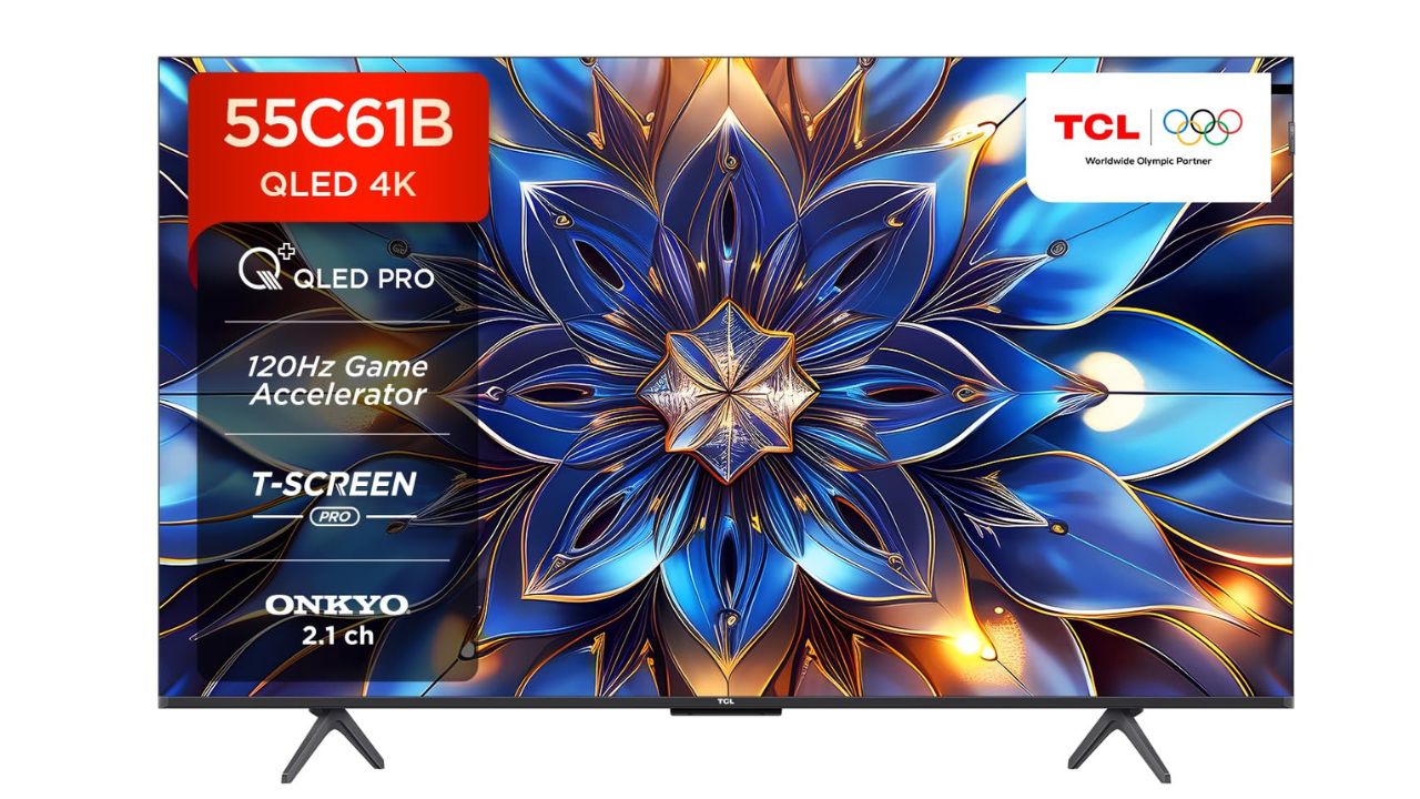 TCL 139 cm (55 inches) 4K Ultra HD Smart QLED Google TV 55C61B