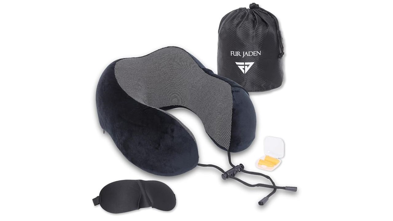 FUR JADEN Memory Foam Luxury Travel Neck Support