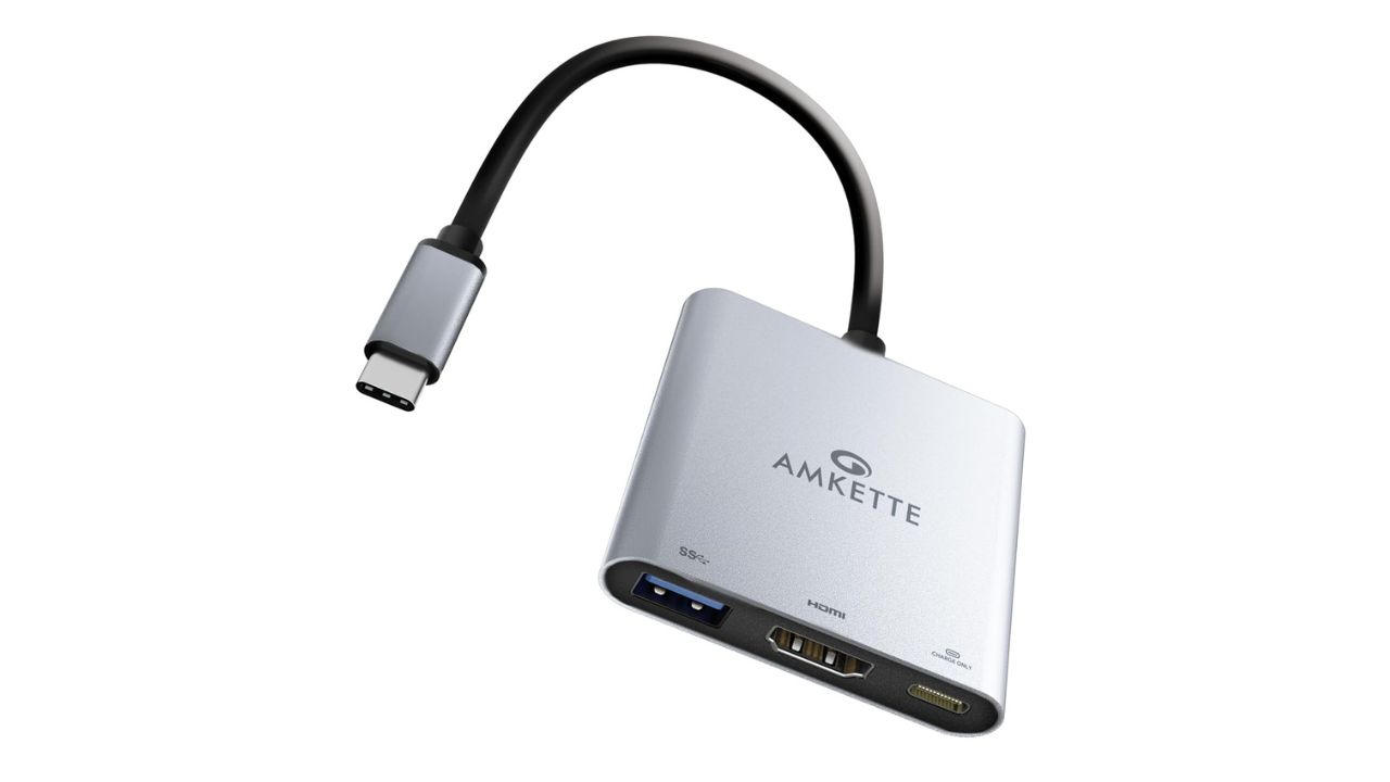 Amkette 3-in-1 Type C to HDMI Adapter