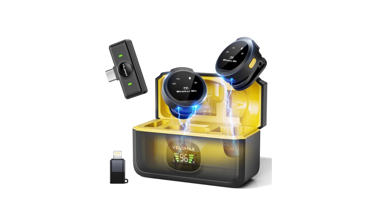 VELOMAX Noise Cancellation Wireless Microphone