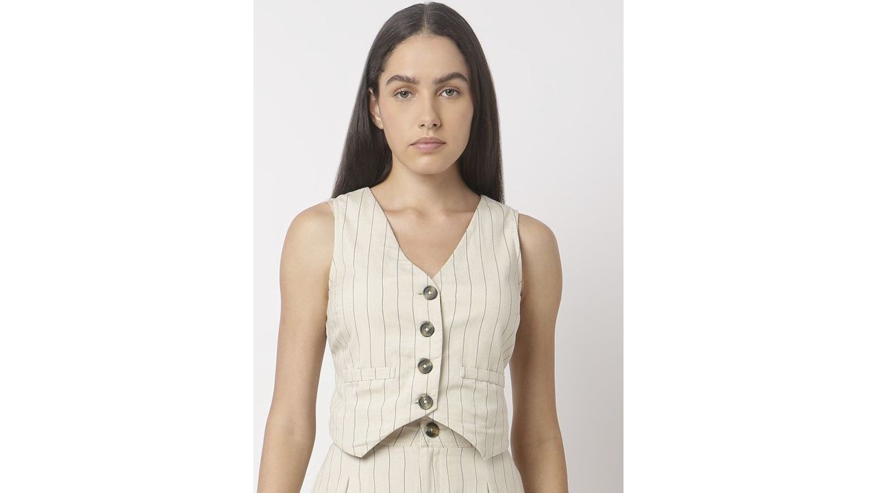 Vero Moda Striped Sleeveless Waistcoat