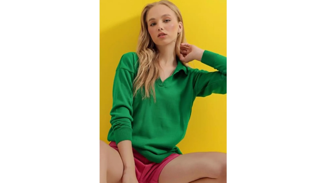 Alacati Basic Polo Knitwear Sweater