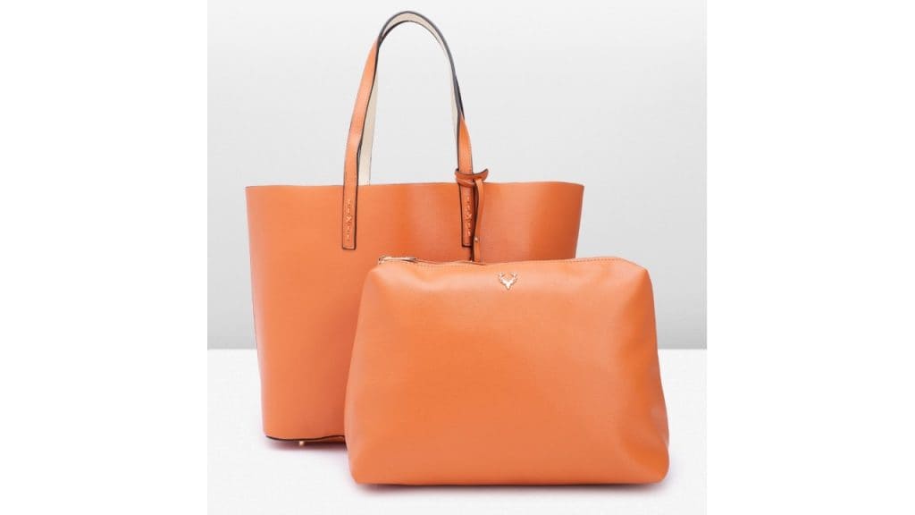 Allen Solly Solid Shopper Tote Bag with Pouch