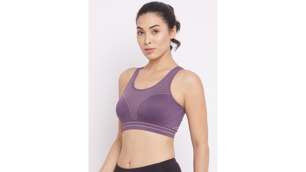 C9 AIRWEAR Women Seamless Purple Solid Lightly Padded Rapid Dry Sports Bra