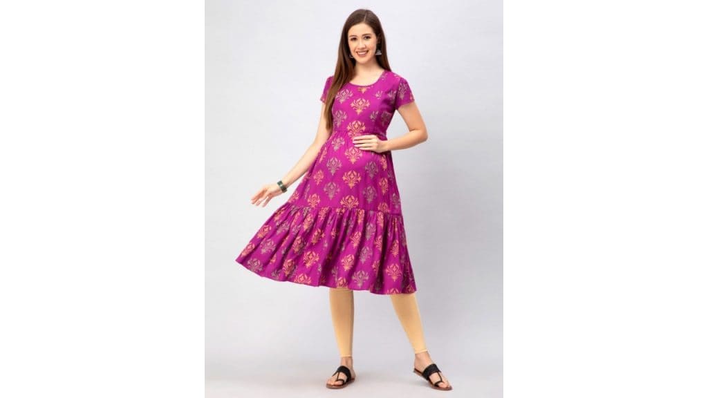 CEE-18 Printed Cotton Fit & Flare Maternity Ethnic Dresses