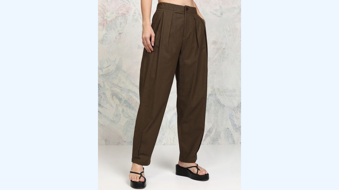 CHIC BY TOKYO TALKIES Women Cotton Pleated Trousers