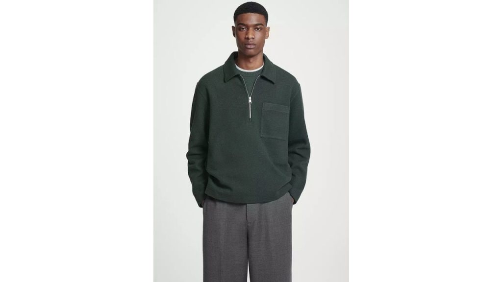 COS Half-Zip Wool-Blend Jumper