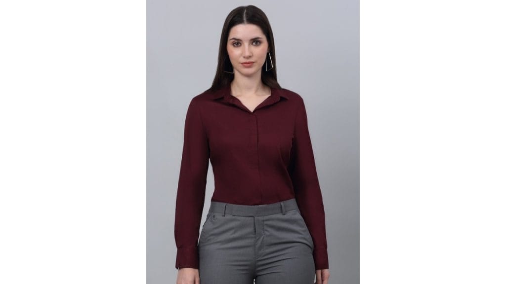 Cantabil Comfort Fit Concealed Button Placket Cotton Formal Shirt
