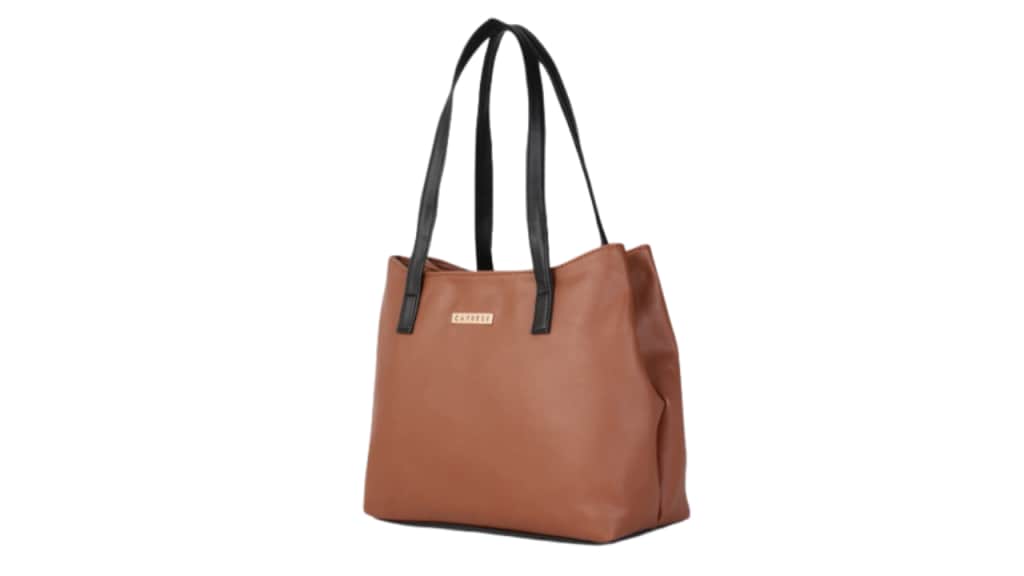 Caprese Tan Brown Solid Structured Shoulder Bag