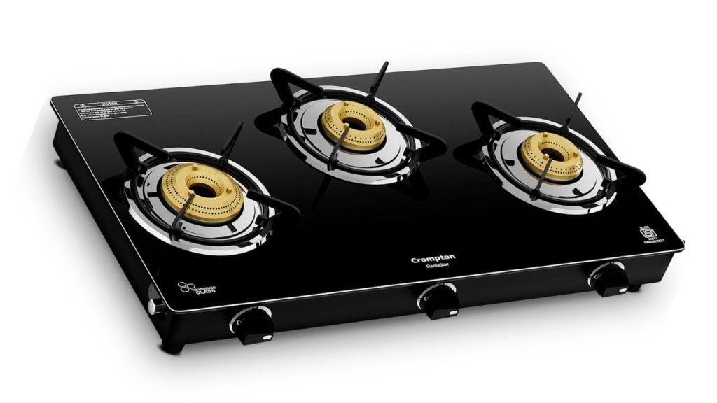 Crompton FlameStar 3 Burner Glass Stove